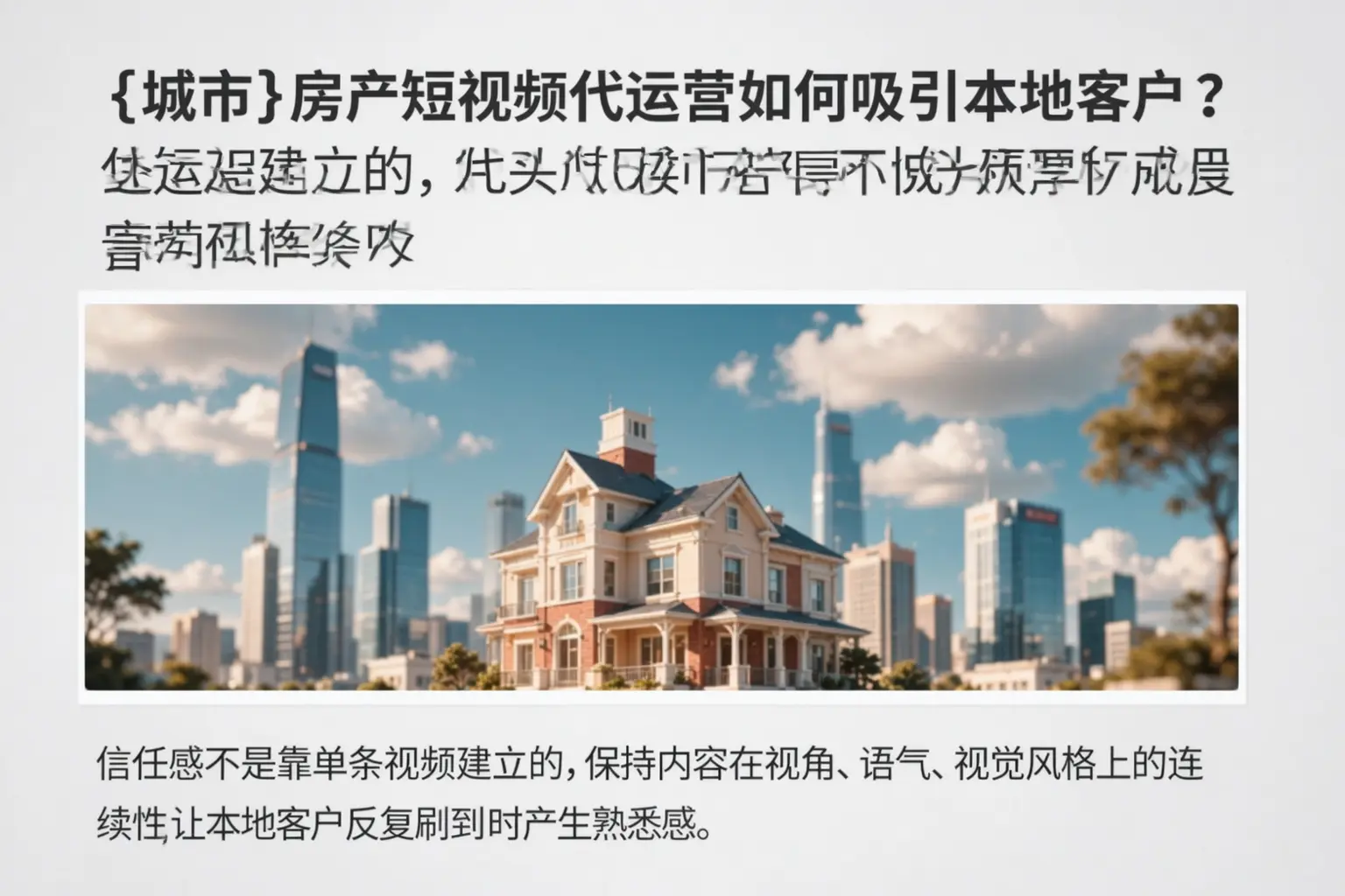 绥德房产短视频代运营如何吸引本地客户?